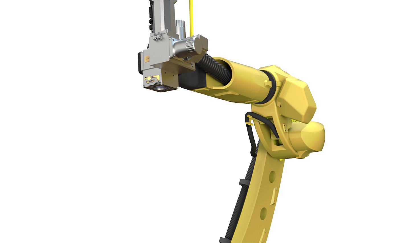 Robotic arm with wobble welding head
