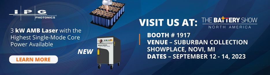 IPG Photonics at the Battery Show 2023